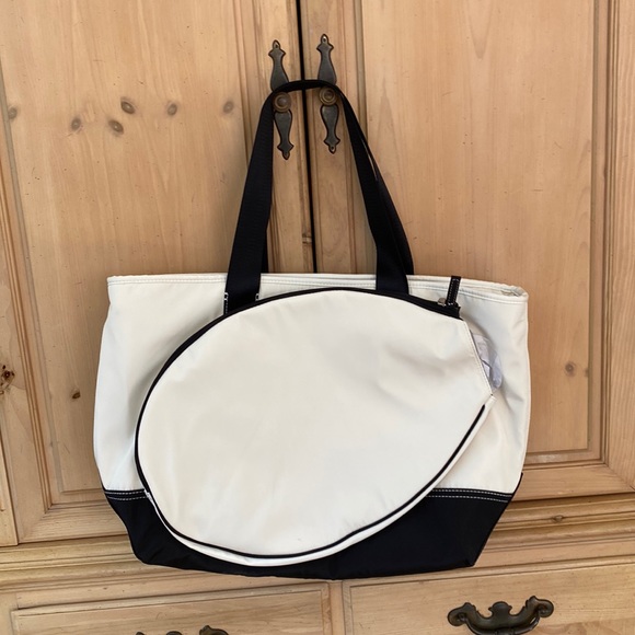 J. Crew Handbags - NWT J. Crew Cream and Black Tennis Bag